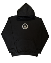 Alien Peace Embroidered Hoodie - Black